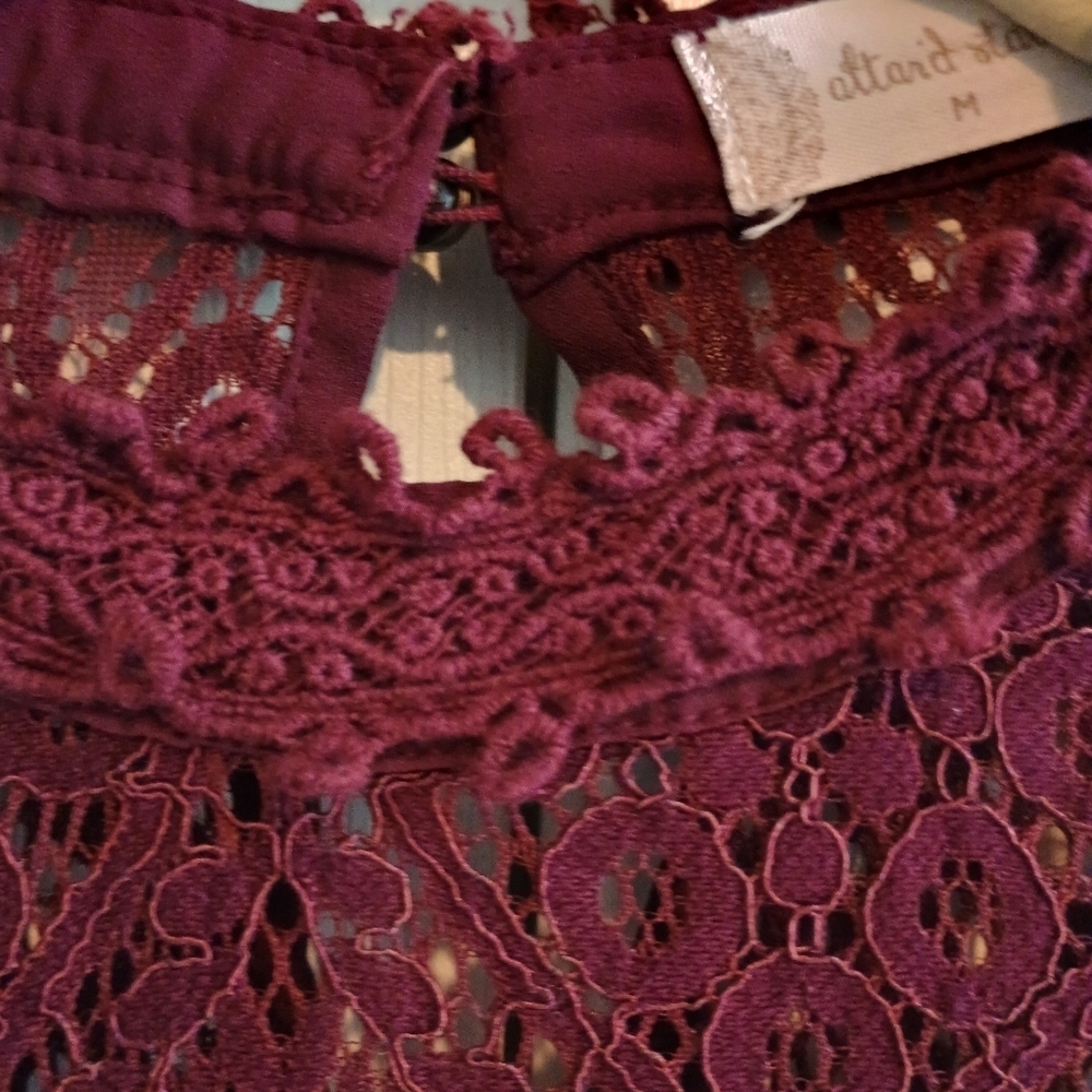 Altar'd State Medium Lace Sleeveless Blouse Top Lined Boho Fairy Whimsigoth - Picture 8 of 14